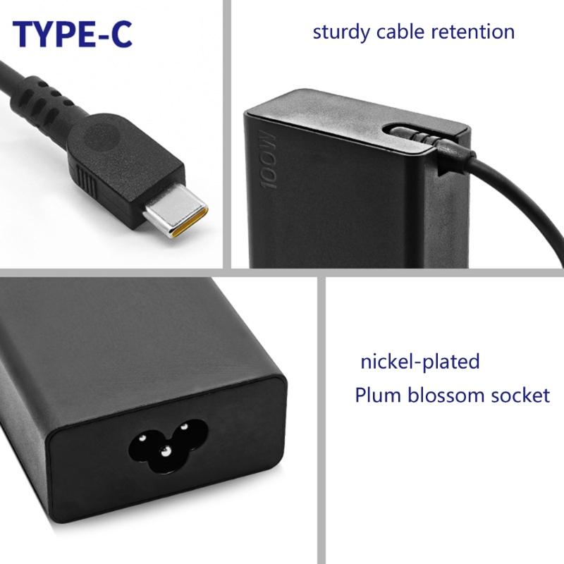 20V 5A USB C Laptop Charger Adapter 100W Fast Speed Power Supply with Charging Cable Compact for Laptops