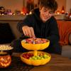 Large Double-Layer Pumpkin Snack Tray with Lid and 3 Compartments