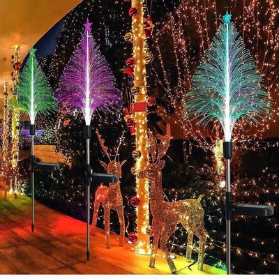 Color Changing Solar Jellyfish Lights Waterproof 5-Layer Fiber Optic Reed Lamps Solar Powered 7 Colors LED Outdoor Lights