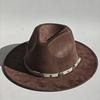 Military Green Suede Hats For Women Hats For Men Cowboy Hat Caps Western Cowboy Belt Bands Fedoras Chapeau Feutre Homme