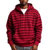 Mens Striped Zip Hoodie Loose Fit Long Sleeve Casual Sweatshirt Fall Winter