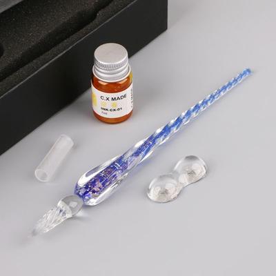 Leuchtender Glas-Dip-Füllfederhalter, Signatur-Tinte, Geschäftsgeschenk, Bürobedarf, Kalligraphie