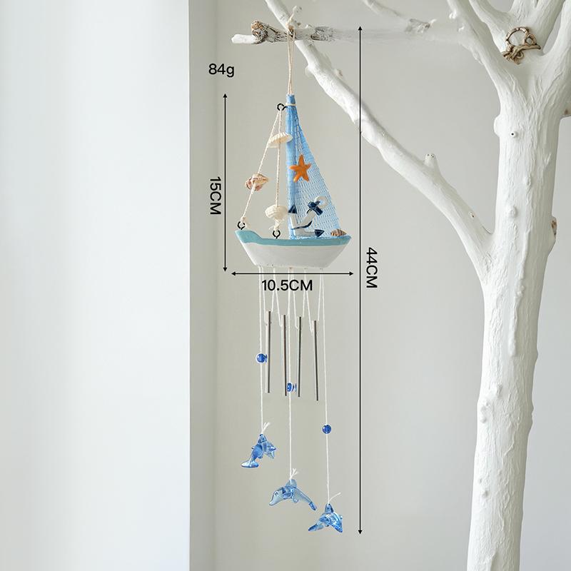 Mediterranean Style Creative Wind Chimes, Small Boats, Sailboat Decorations, Wooden Sailboat Models, And Hanging Ornaments