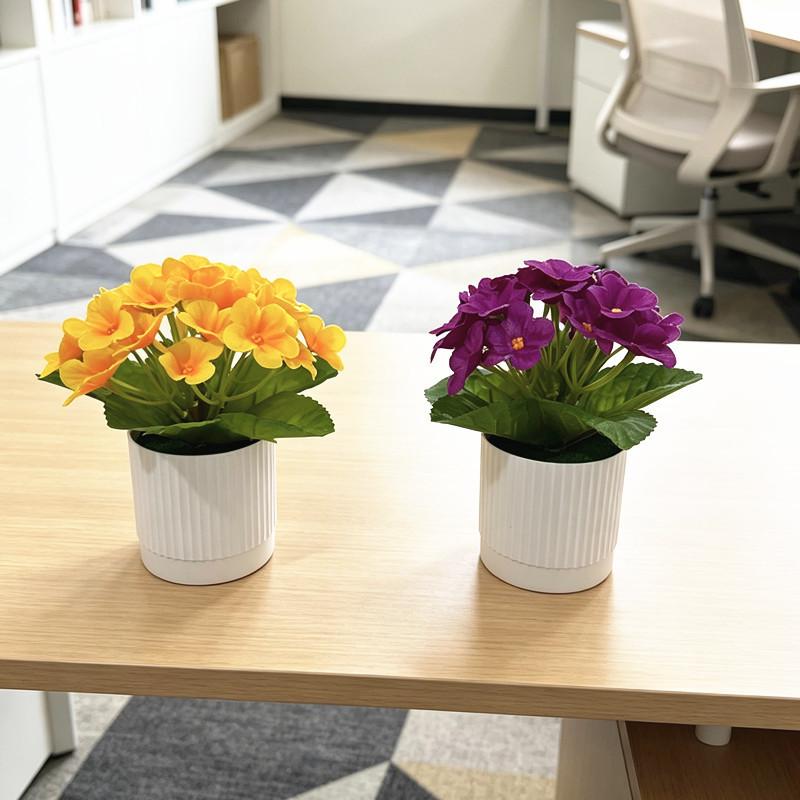 Purple Violet Artificial Plant With Plastic Base For Home Decor And Photography Props