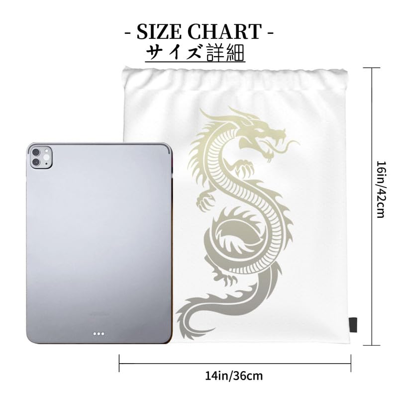 Japanese Pattern Dragon Pattern Knapsack Gym Sack Backpack Sports Bag Backpack Pool Bag Backpack Gym Clothes Bag Large Capacity Convenient Storage