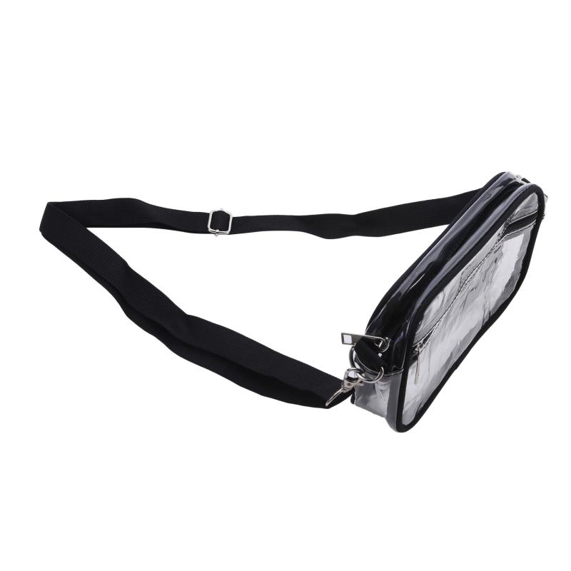 Women Clear Shoulder Bag Stadium PVC Concert Transparent Purse Simple Crossbody Bag With Front Pocket Casual Handbag