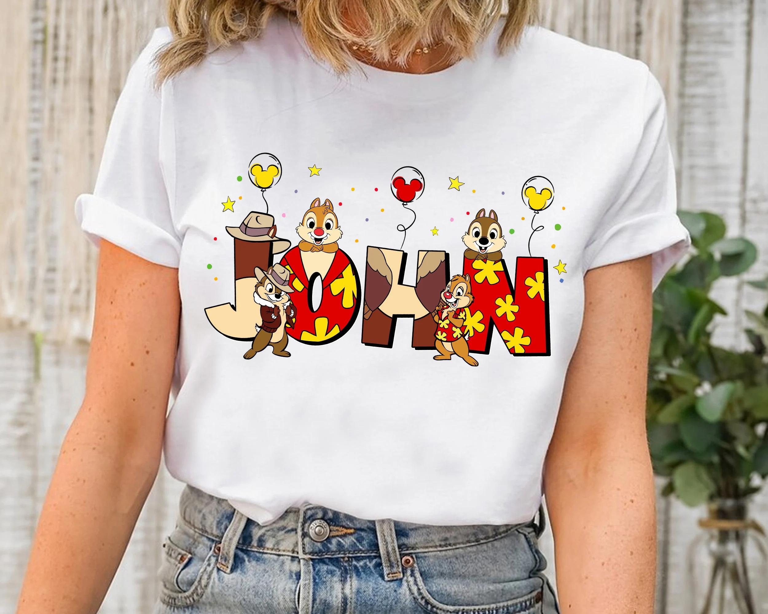 

Personalized Chip N Dale Character Mickey Balloon Shirt Custom Name Kids Shirt Chip N Dale Costume S