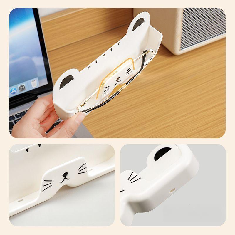 2 Pcs Wall-Mounted Cat-Shaped Glasses Organizer - Adorable Display Rack for Sunglasses, Eyewear Frames In Bedroom Bathroom