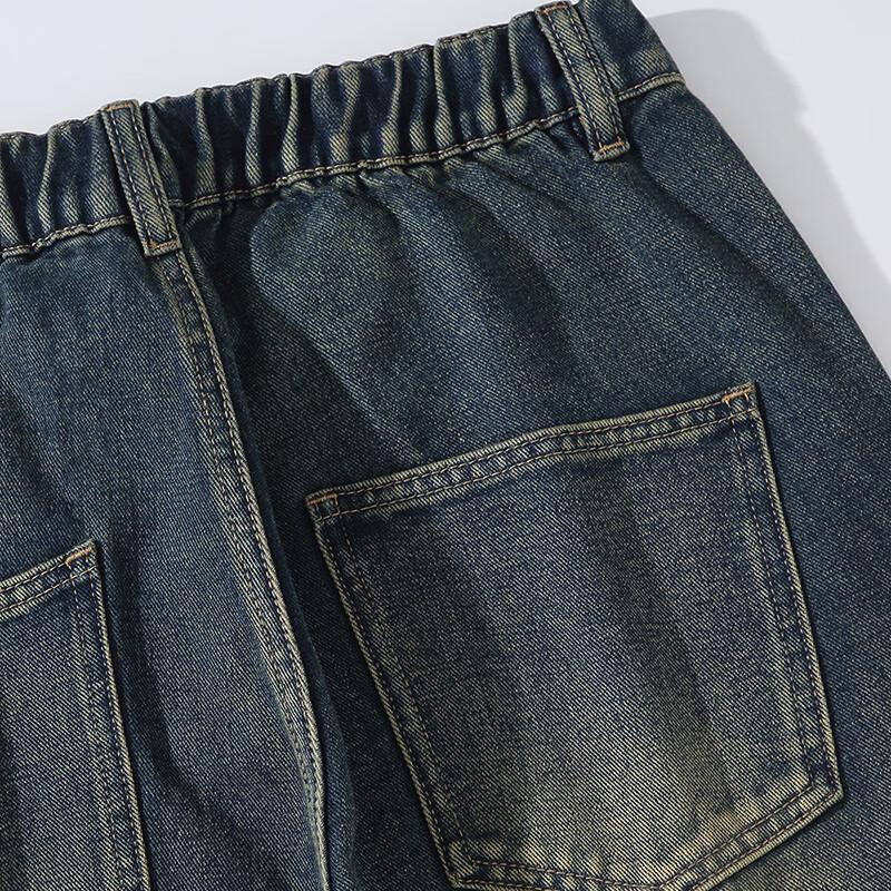 Men's Retro Loose Straight Wide-Leg Washed Denim Jeans