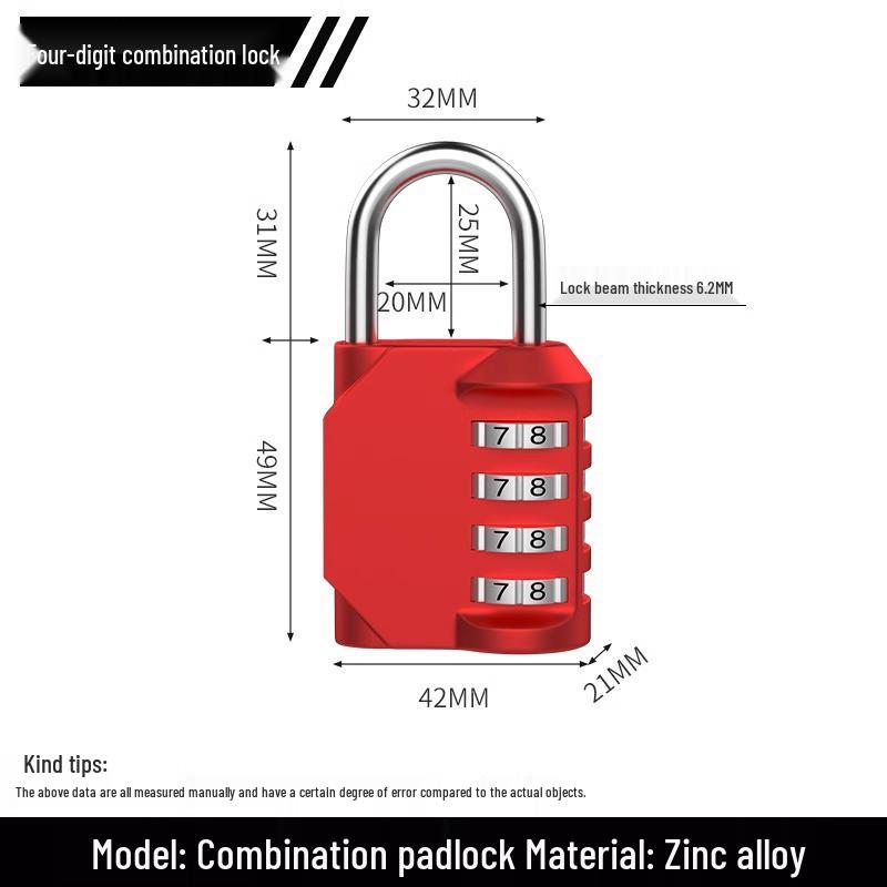 Waterproof Rustproof Anti-theft Padlock for Suitcases, Lockers, Schoolbags, Bike Frames, Helmets, and Gym.