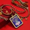 Tibetisches Gold Thangka Mantra Rad Halskette mit Lotus und Acht Glückssymbolen