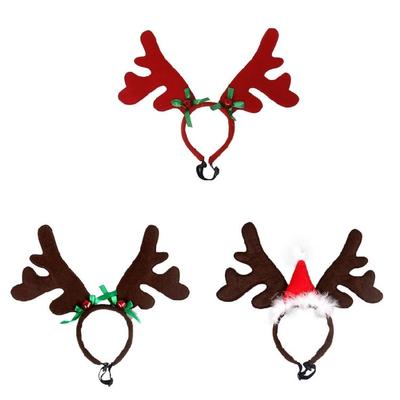 Holiday Pet Headpiece Reindeers Style Soft Ear Regulable Dog Accessory For Christmas Photography