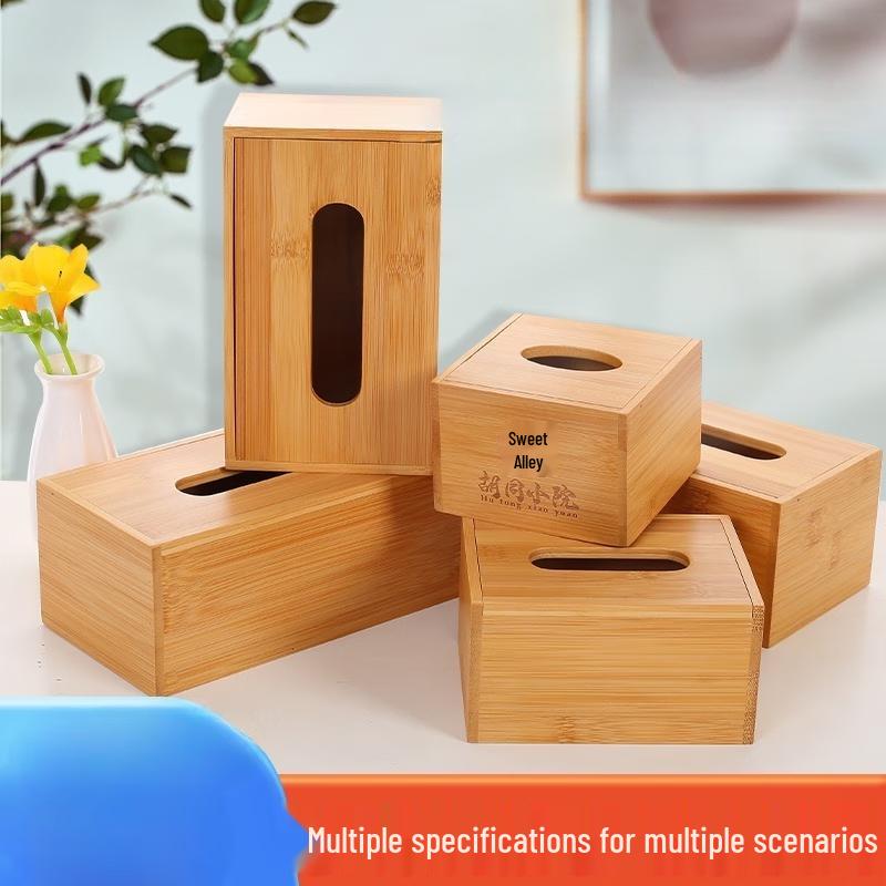 Shixun Bamboo Wood Desktop Tissue Box