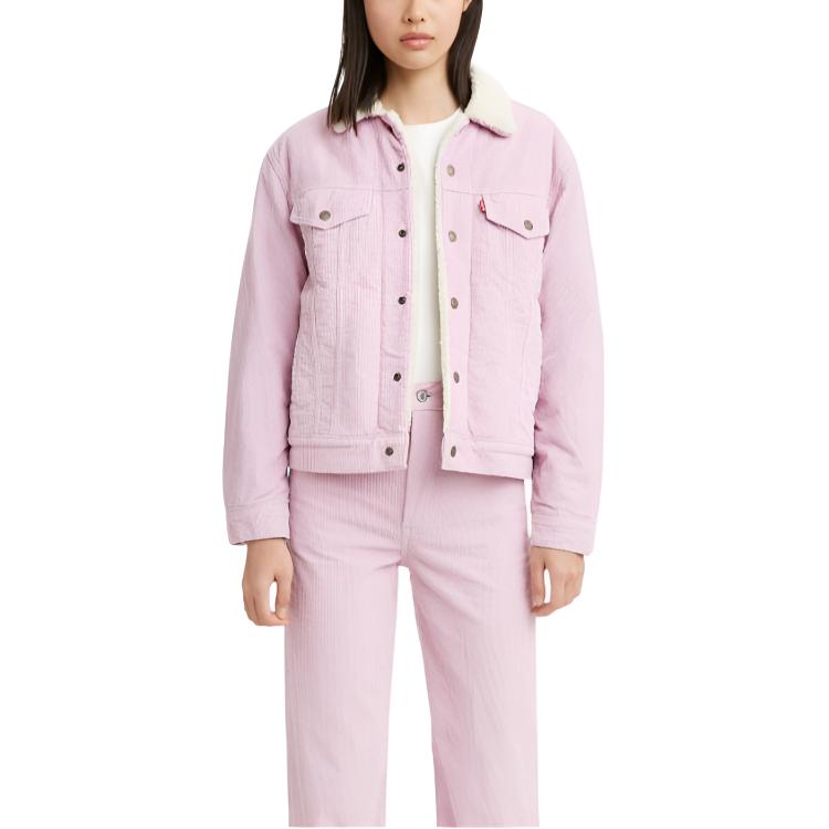 Levis Simple Warm Comfortable Versatile Slim Fit Long Sleeve Fleece Jacket Women Outerwear 36137-0044