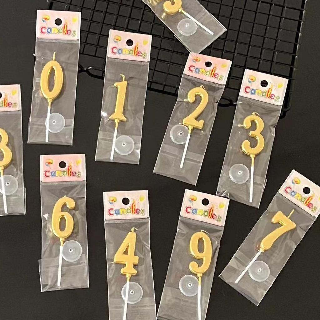Gold Number Candles for Birthday Cake: Individually Bagged Cake Toppers for Children's First Birthday Decorations