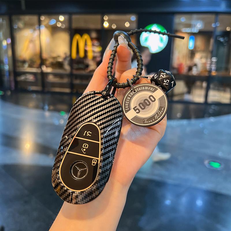 Carbon Fiber Car Key Case Cover Shell for Mercedes Benz A B C E Class GLS GLA GLK GLC CLS CLA AMG W204 W205 W212 W463 W176 ZS4