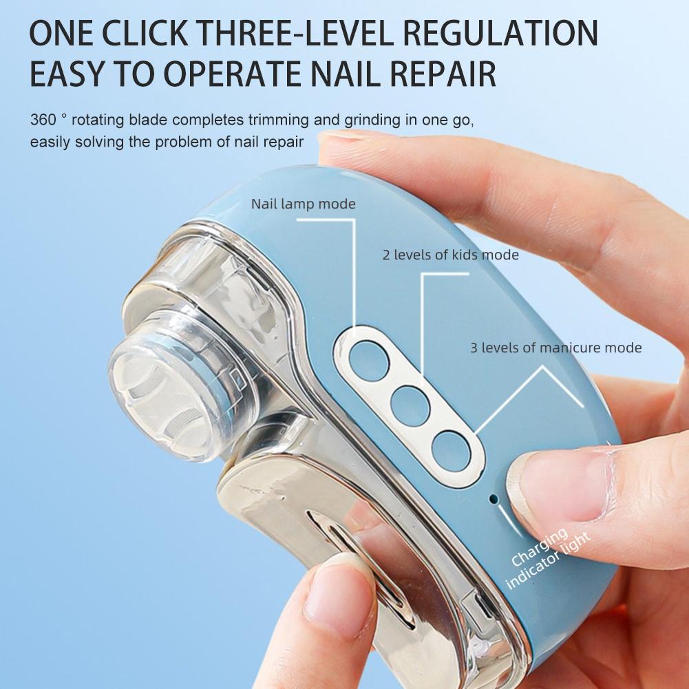 4 in 1 Electric Nail Grinder Baby Safe Nail Trimmer with U-V Light Dual-Head 3 Speed Display Automatic Nail Grinder