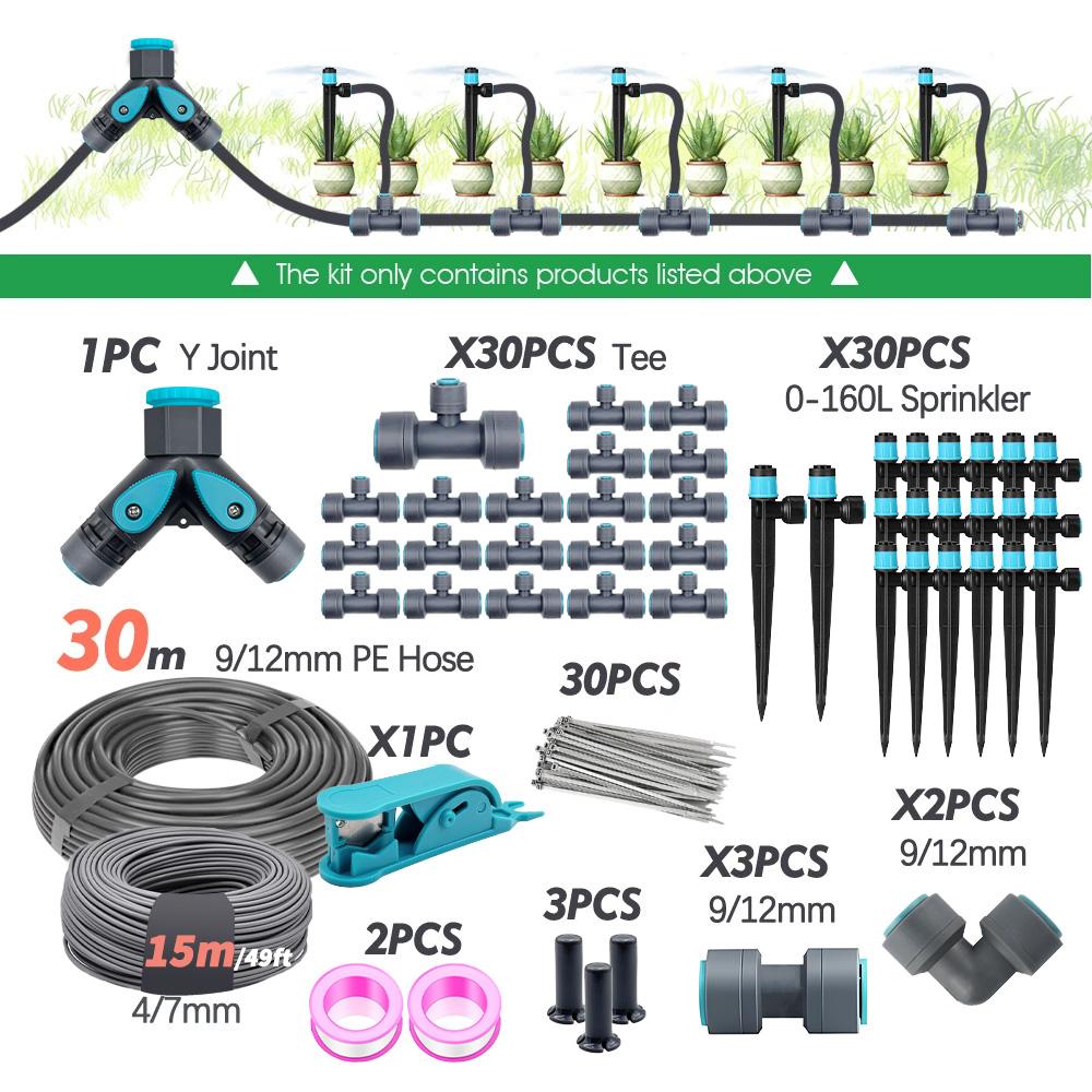 3/8" Bubbler 360° Adjustable Sprinkler Tee Quick Connect Drip Watering SprayersGarden Irrigation Watering System 9/12mm PE Hose