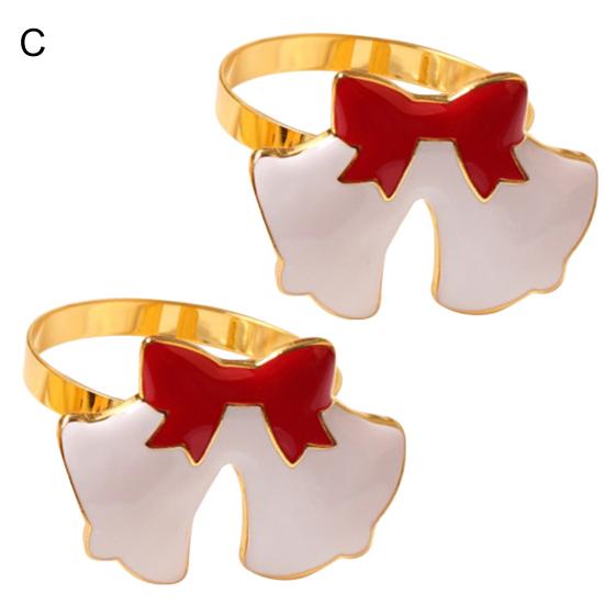 2Pcs Napkin Buttons Decorative Room Reusable Christmas Holders Napkin Ring Dining Decor
