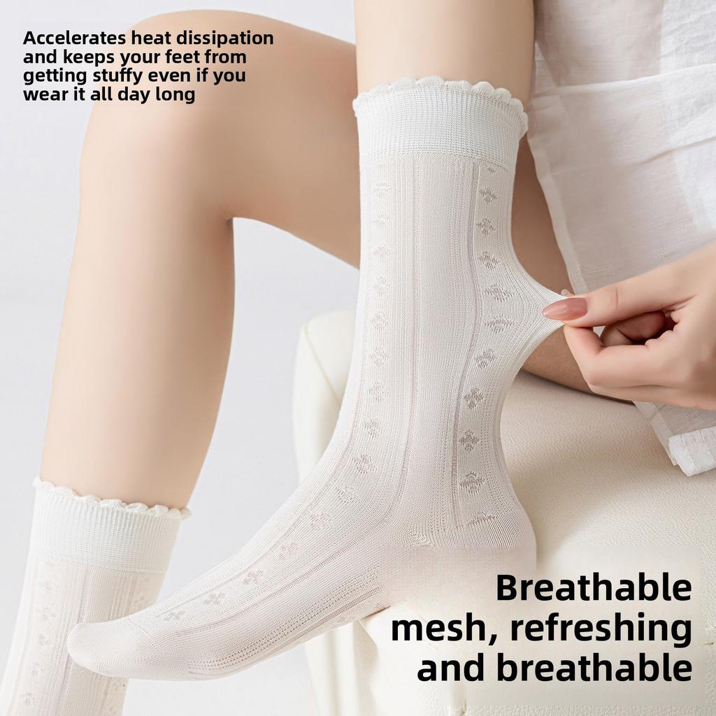 Silk Stockings for Children in Summer Light Style. Long Tube Socks. Odor-resistant, Sweat-absorbent and Breathable.