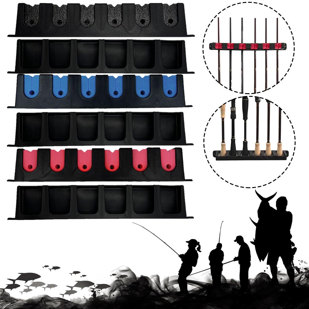 Wall Mount Fishing Rod Rack Vertical Fishing Pole Holders Store 6 Rods Rod Storage Racks for Garage