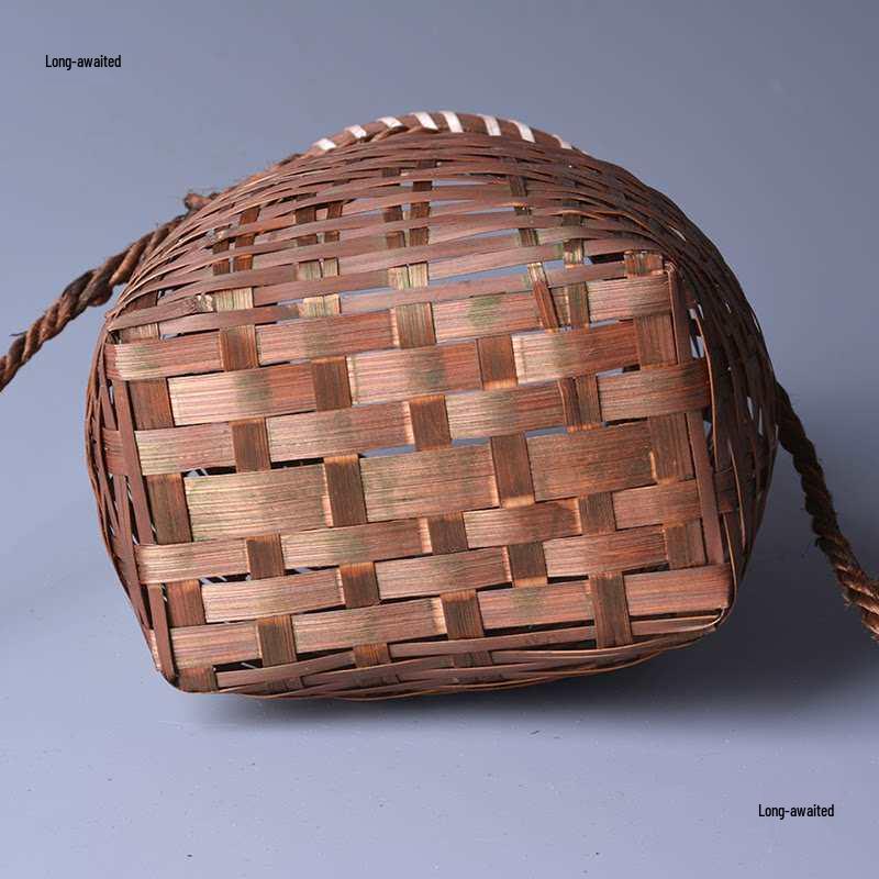 Handmade Small Bamboo Woven Basket for Tea Picking, Storage, or Artistic Dance Performance