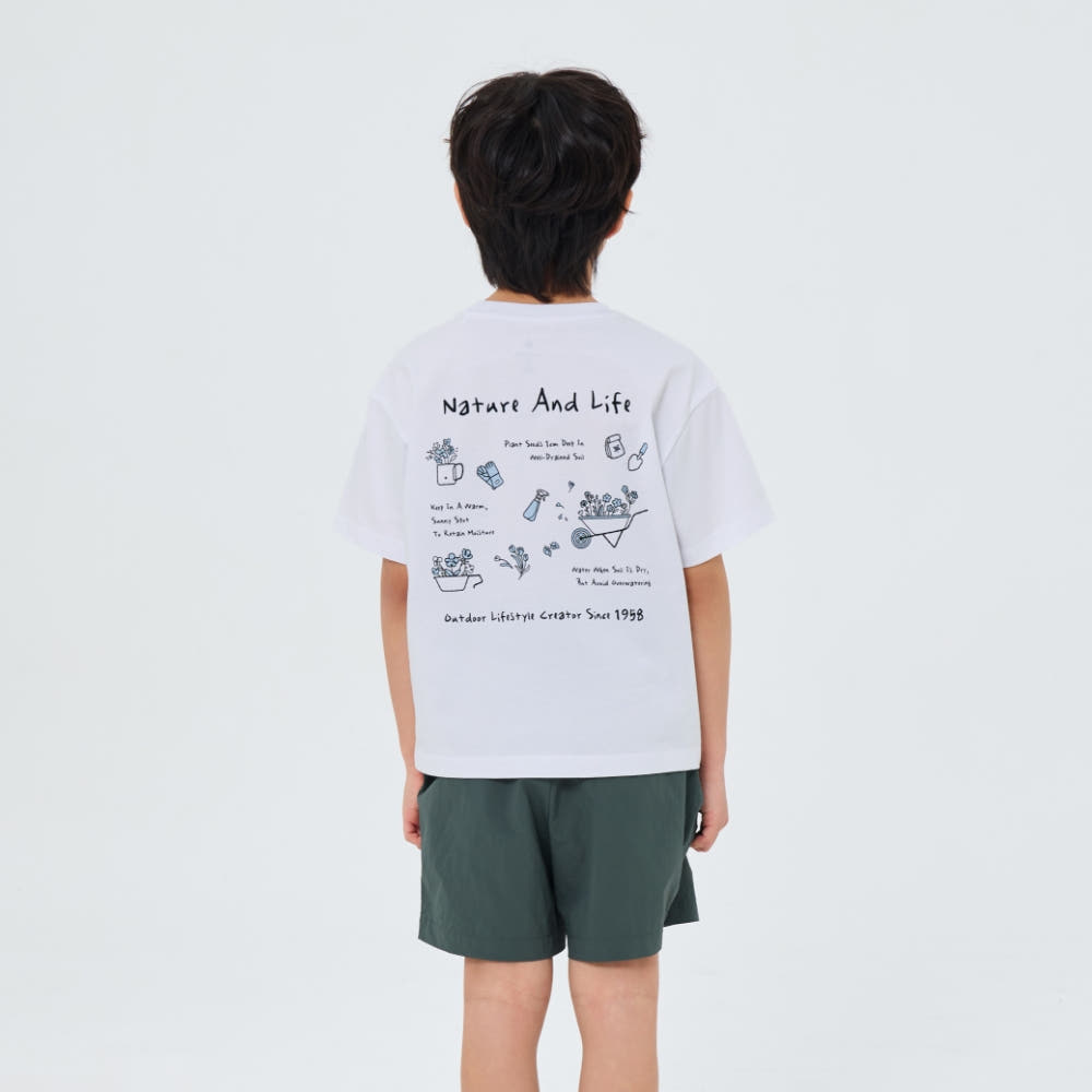 [Snowpeak] Kids Aerocool Gardening Graphic Short Sleeve T-shirt White (S26MKFTS87)