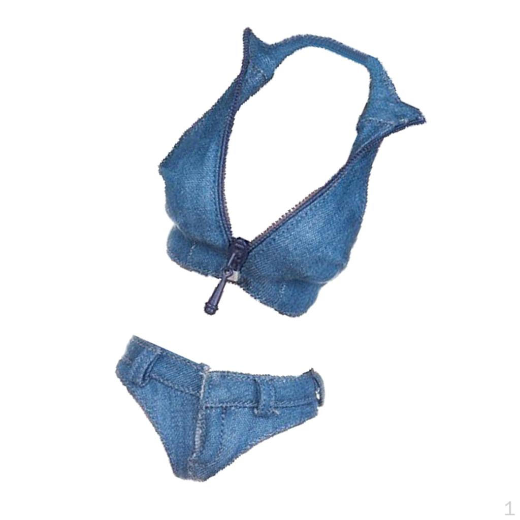 1/6 Scale 12 inch Female Doll Clothes - Sleeveless Crop Tops, Mini Set