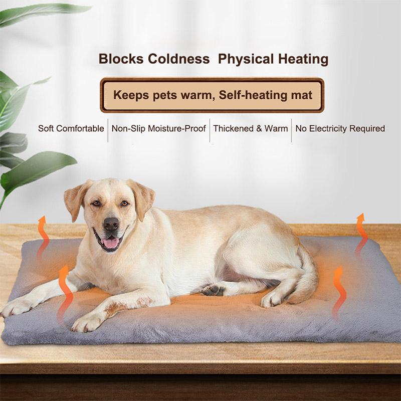 Self Heating Pet Pad, Extra Warm Thermal Dog Crate Pad Washable Anti-Slip Kennel Mat Pet Supplies for Medium Small Dogs and Cats