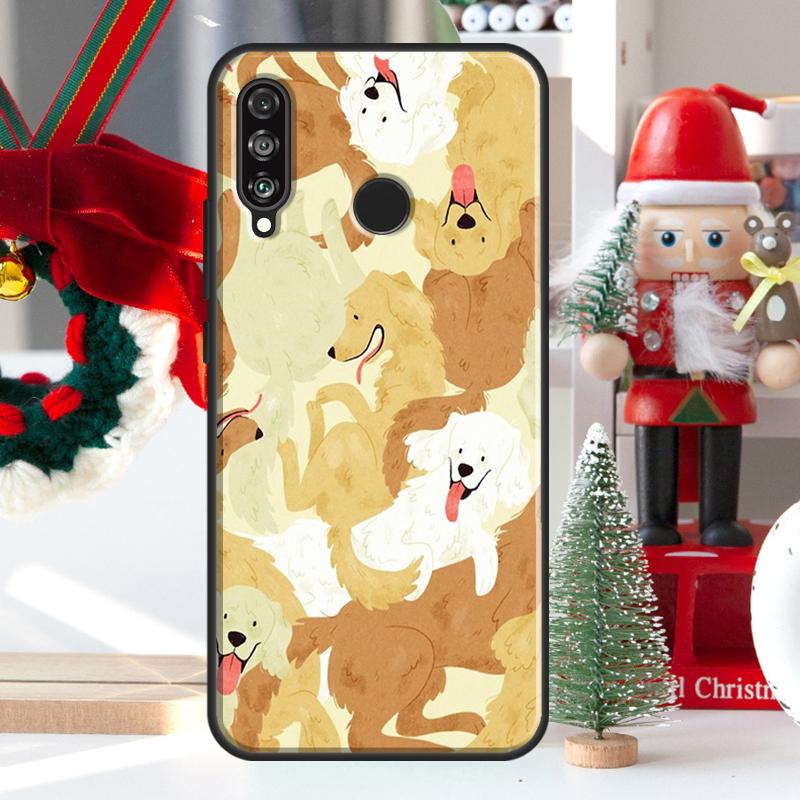 Cartoon Golden Retriever Dog For Huawei Nova 12i 11i 8i 12s Y73 Y72 Y61 Y91 Y90 Y70 Y60 9 10 SE P60 Pro P30 P40 Lite Case