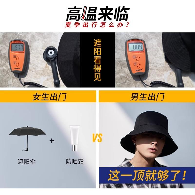 Mens Wide Brim UV Protection Bucket Hat Cotton Breathable Sun Outdoor Travel