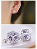 Korean Style 925 Sterling Silver Love Window Cubic Zirconia Stud Earrings
