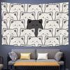 Nordic Style Tapestry Minimalist Cat Wall Hanging Japanese Kawaii Cat Array Design for Dorm Room Living Room Home Decor