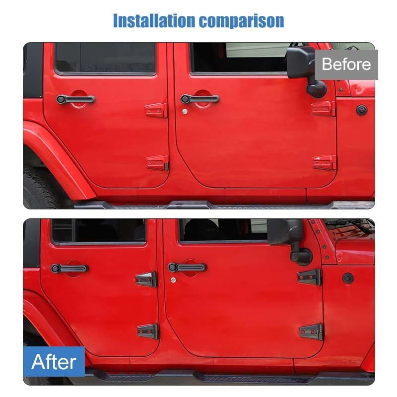  ABS Engine Hood Air Intake Decoration Door Handle Shell Cover Tailgate Glass Hinge Stickers For Jeep Wrangler JK 2007-2017 Interior Accessories