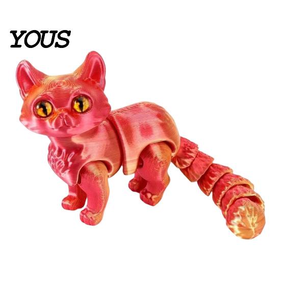Handheld Decompression Toys 3D Printed Cat Toy, Articulated Movable Joint Figurine for Desk Fidget Office Decor, Cute Sensory Toy Kids Adults,