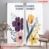 2pcs 2D Flat Printing Party Curtains Istanbul Flower Market Polyester Fabric Without Electricity Seasonal Party & Holiday Decor