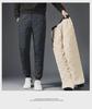 Men's Winter Thickened Cotton Trousers - Loose, Lambskin-Lined, Casual Straight-Leg Fit