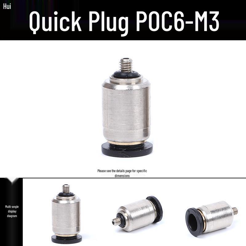 Pneumatischer Mini-Luftschlauch Schnellkupplungs-Winkelstück für M3/M5/M6 Gewinde, 3/4/6mm Schläuche