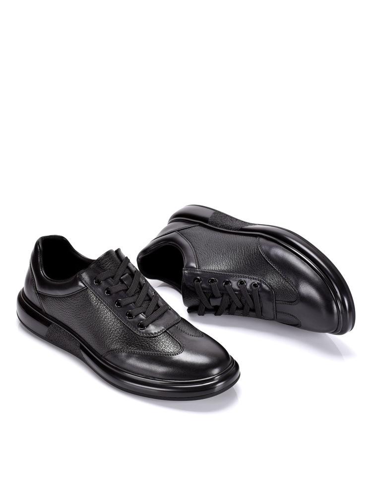 

Мужские туфли из оленьей кожи 2024 года, осень, новые, мягкие, дышащие, удобные, на плоском каблуке, мягкие, кожаные, мужские, повседневные, для сноуборда 44 чёрный