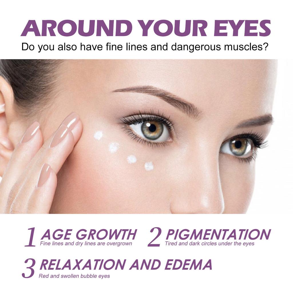 Crème Yeux Hydratante pour Cernes, Poches & Ridules, Hydratante Raffermissante, Soin Doux pour la Peau
