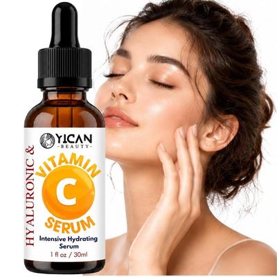Sérum Visage Vitamine C & Acide Hyaluronique Yican, Pour une Peau Claire et Éclatante 30ml