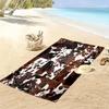 Rustikales Rindsleder-Stil-Druck Strandtuch, Großes Weiches Schnelltrocknendes Handtuch für Strand Camping Schwimmen