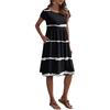 Women's Summer Fashion Casual Round Neck Short Sleeve Striped Print Dress