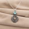 Aqua Chalcedony Gemstone 925 Sterling Silver Jewelry Partywear Pendant 1.8" For Women CP-45-20