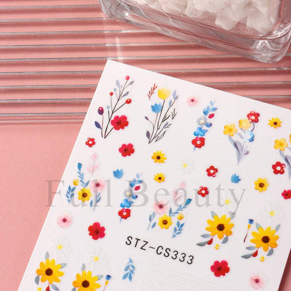 Nail Art Sticker Autumn And Winter Lace Sweater Flower Small Flower Branch Small Fresh Adhesive Nail Sticker