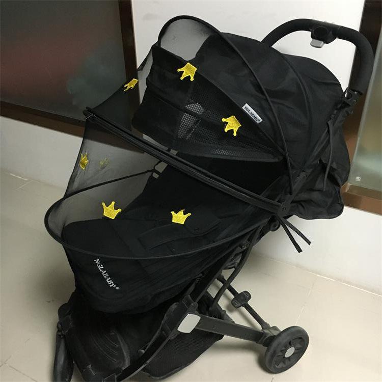 Korean Baby Stroller Mosquito Net: Universal Embroidered Gauze Cover - Breathable, Full Coverage, Summer-Ready.