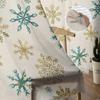 Weihnachtsbrief Schneeflocken Vorhänge für Wohnzimmer Schlafzimmer Heimdekoration Fenster Voile Tüll Vorhang Drapierungen