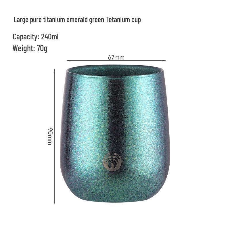 Pure Titanium Double-Layer Coffee Cup: Stylish, Portable, and High-Quality for Home or Outdoor Use.