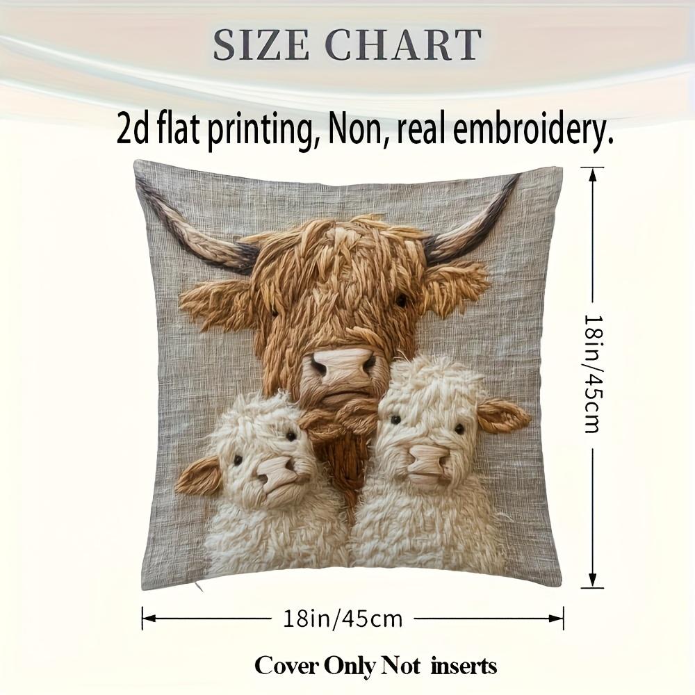 1pc Cute Animal Short Plush Small Cattle and Sheep Pillow Cover Does Not Contain Core Suitable for Living Room Home Decoration Bedside Cushion