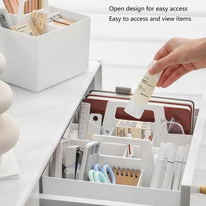 Plastic Divider Basket Multiple Compartments Desktop Arrangement Tabletop Cases Shelf Containers Cosmetic Sorting Cases